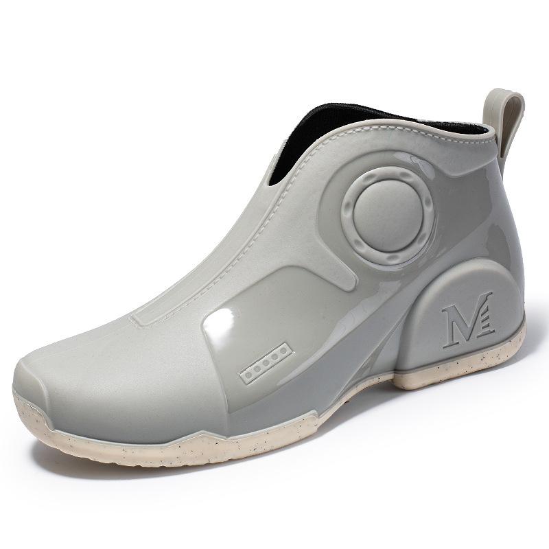 Низкие дождевые ботинки мужские уличные водонепроницаемые нескользящие немецкие модные кухонные рабочие туфли для рыбалки автомойки резиновые ботинки