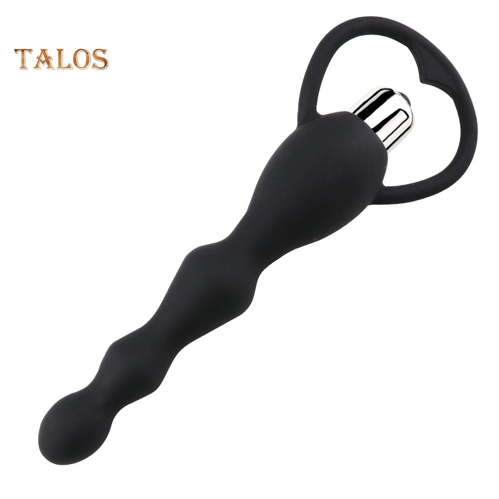 Beads Pull Vibrator Long Silicone Anal Plug Massage Women Masturbation Product