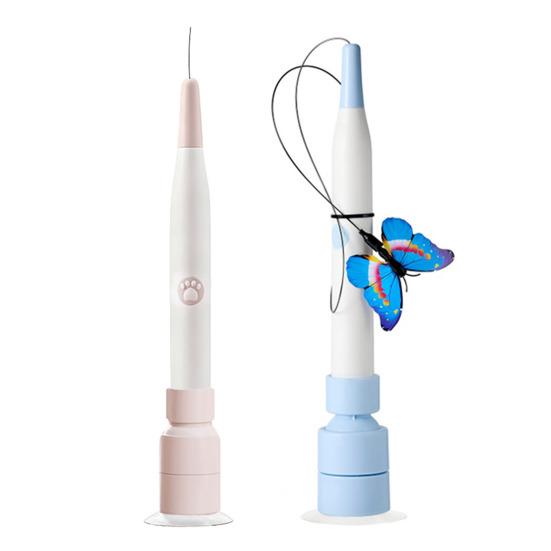 Игрушка для кошек «Летающая бабочка», интерактивная электрическая игрушка для кошек, автоматическая дразнилка для кошек с вращающимся основанием на присоске для домашних кошек, веселье и упражнения