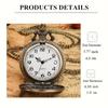 Vintage Grizzly Bronze Animal Carving Quartz Pocket Watch with Necklace, Perfect Gift for Couple Fashion Accessories