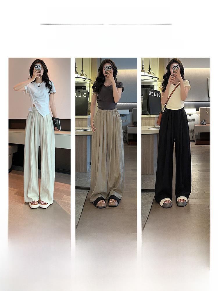 Женские японские плиссированные брюки широкого кроя: Узкие, свободные, с высокой талией, летние брюки с защитой от солнца