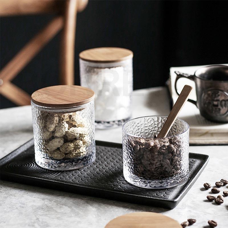 Банка для хранения из кованого стекла BORREY, герметичные банки с крышкой, бутылки, банки для специй, бутылка для хранения кофе, сладкая коробка для чая, кухонная банка