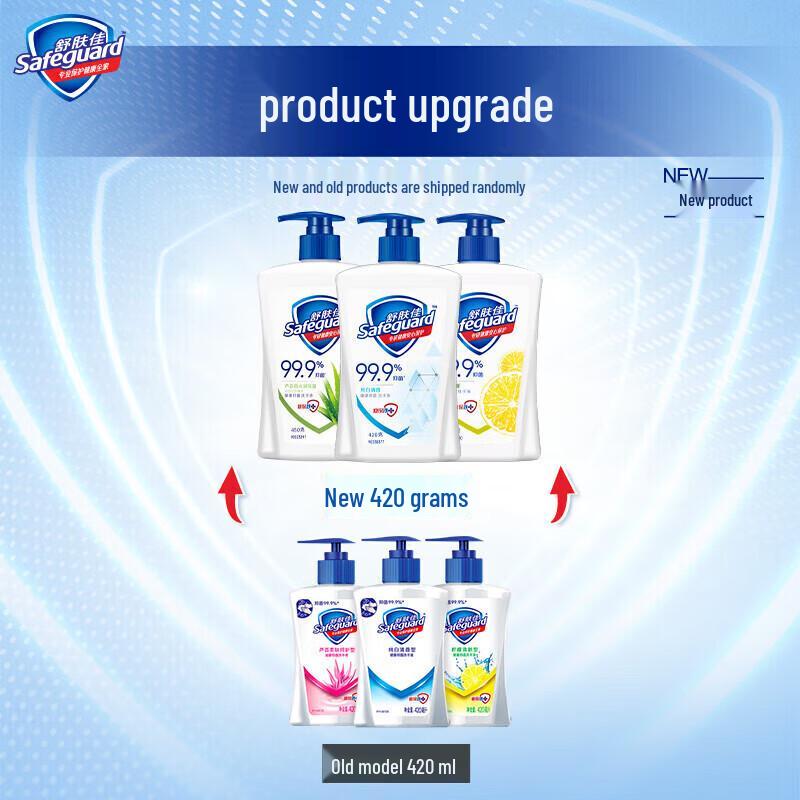 Safeguard Hand Wash Pure White & Aloe Vera, 2x420ml Pack