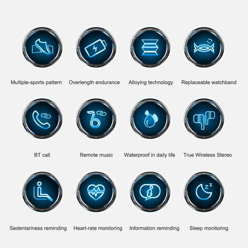 Умный браслет с беспроводными наушниками BT Earbud, часы 2 в 1, интеллектуальный браслет, музыка для сна