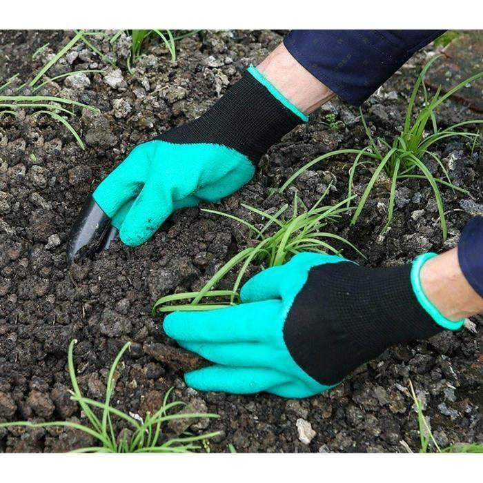 Gants de jardinage avec griffes en plastique ABS pour creuser - 708004 - Vert - Adulte - Mixte