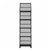 Brochure Display Rack, Foldable 5 Pockets Magazine Literature Display Stand, Movable Floor Standing Magazine Rack with Wheels, Metal Newspaper Catalog
