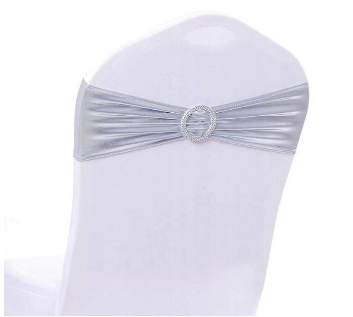 Silver Bow Headband Elastic For Chair