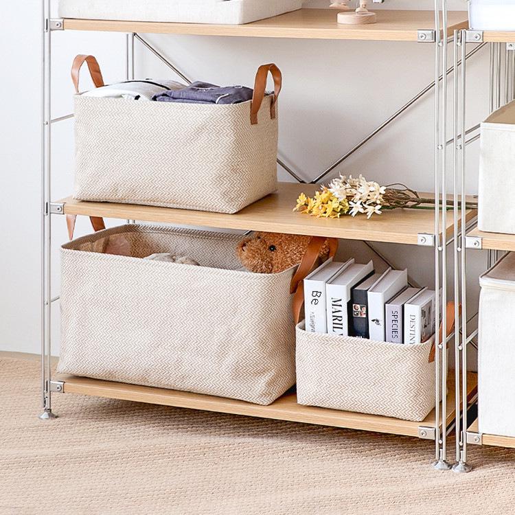 Простая складная корзина для хранения из плетеной джутовой ткани для гардероба