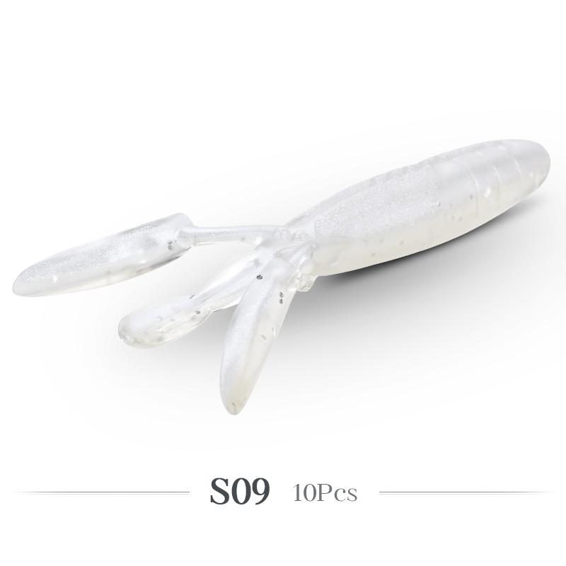 MEREDITH Мягкая приманка Glide Camaron 94мм 8.4г 10шт Креветочные Усики Двойные Ножки Окунь Щука JXSC05