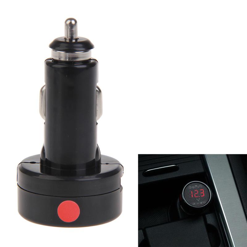 Universal 12V 24V Auto Voltmeter Gauge Cigarette Lighter Charger Digital Voltage Gauge Volt Meter for SUV Sedan Truck