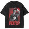 Новая футболка Dexter Morgan Edition, средний палец, ретро, модная, винтажная, стираная, летние топы Y2K, хлопок, мужские, женские, футболки с коротким рукавом