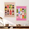 Cute Fast Food Drink Hamburger Posters Wall Art Canvas Painting Funny Sauce Prints Cookies Pictures Cartoon Kitchen Home Decor