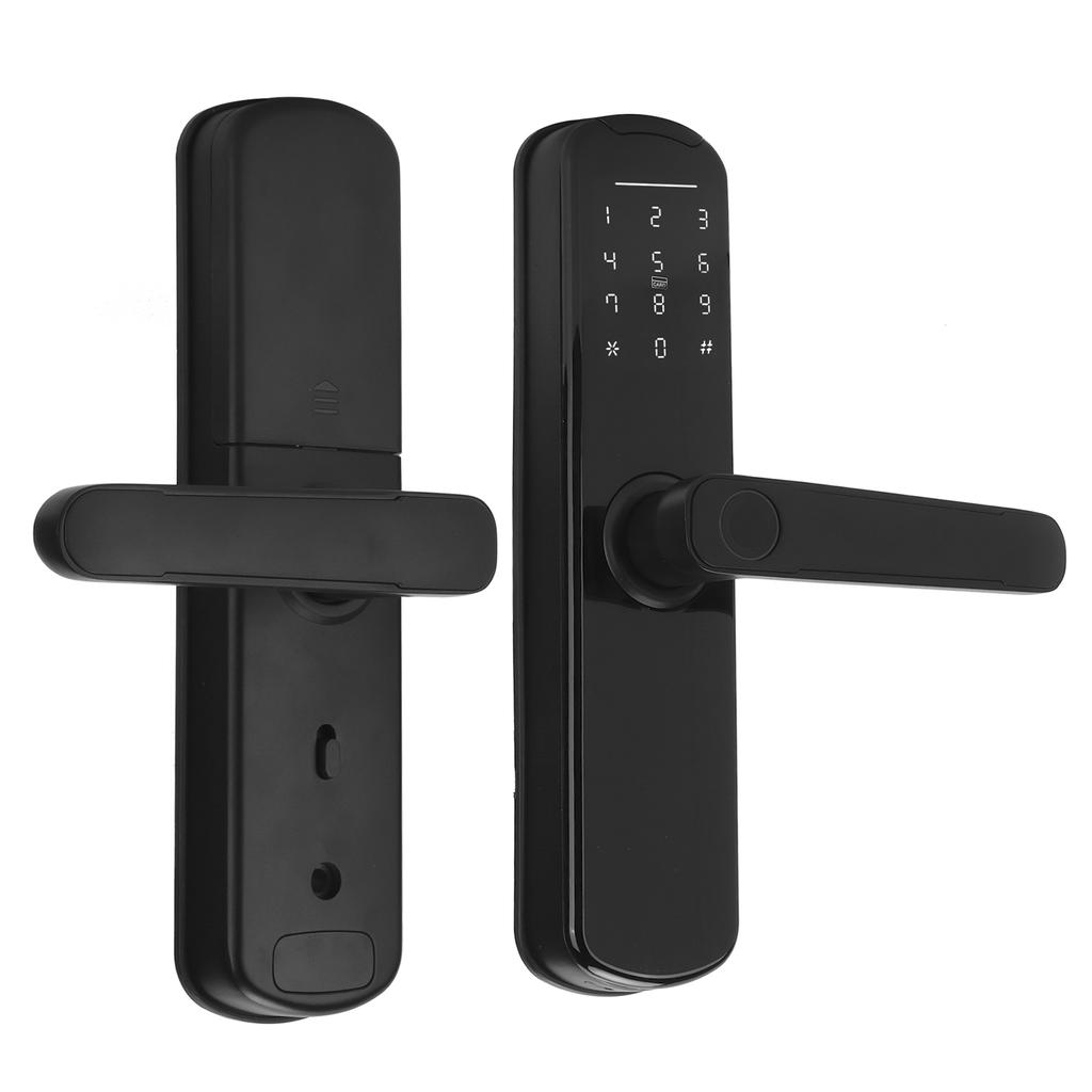 Умный замок для TUYA Fingerprint Black с механическим ключом Security Entry Aluminium Alloy для офиса