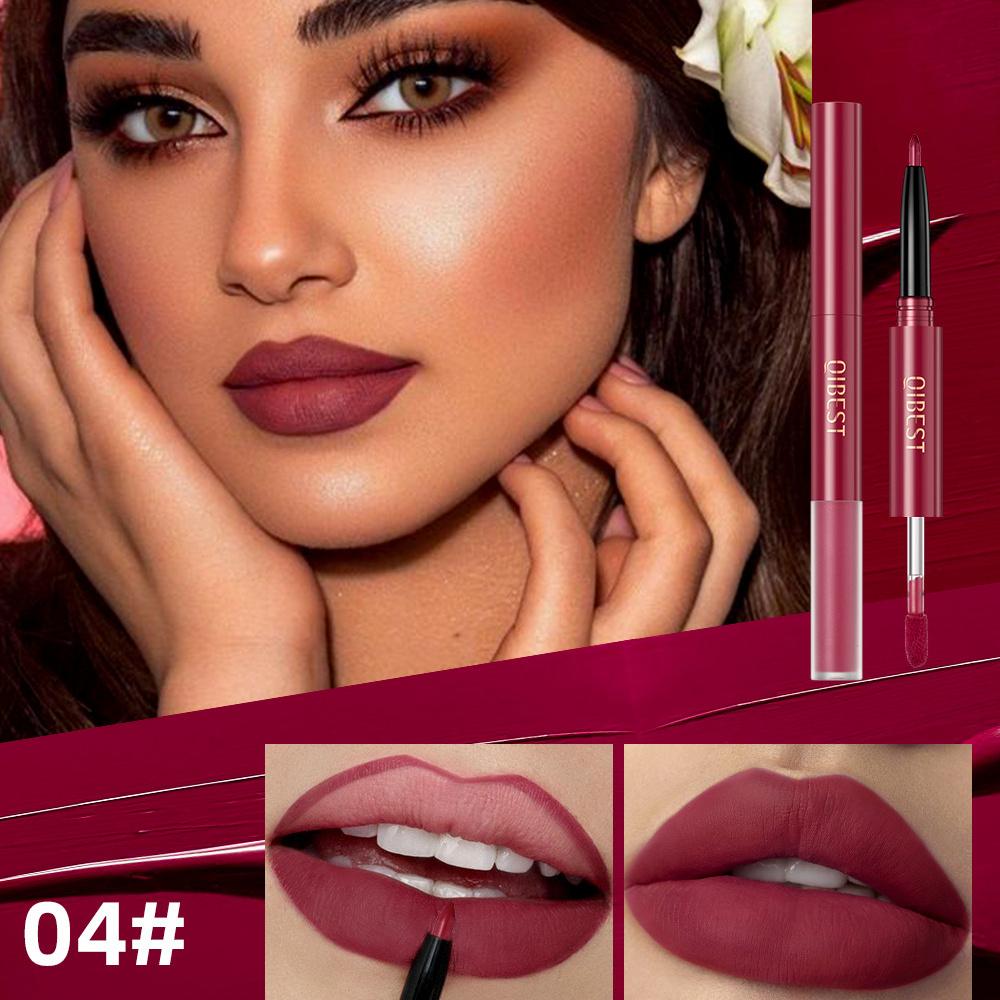 3Pcs/set Dual-head Lip Gloss Lip Liner Pencil 2-in-1 Set Waterproof Matte Velvet Non-smudge Dual-head Lip Glaze Lip Liner Lipstick Set