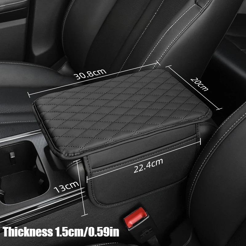 Xiaomi Car Center Console Cover,Microfiber Leather Car Armrest Cover Cushion with 2 Storage Bags,Universal Car Armrest Storage Box