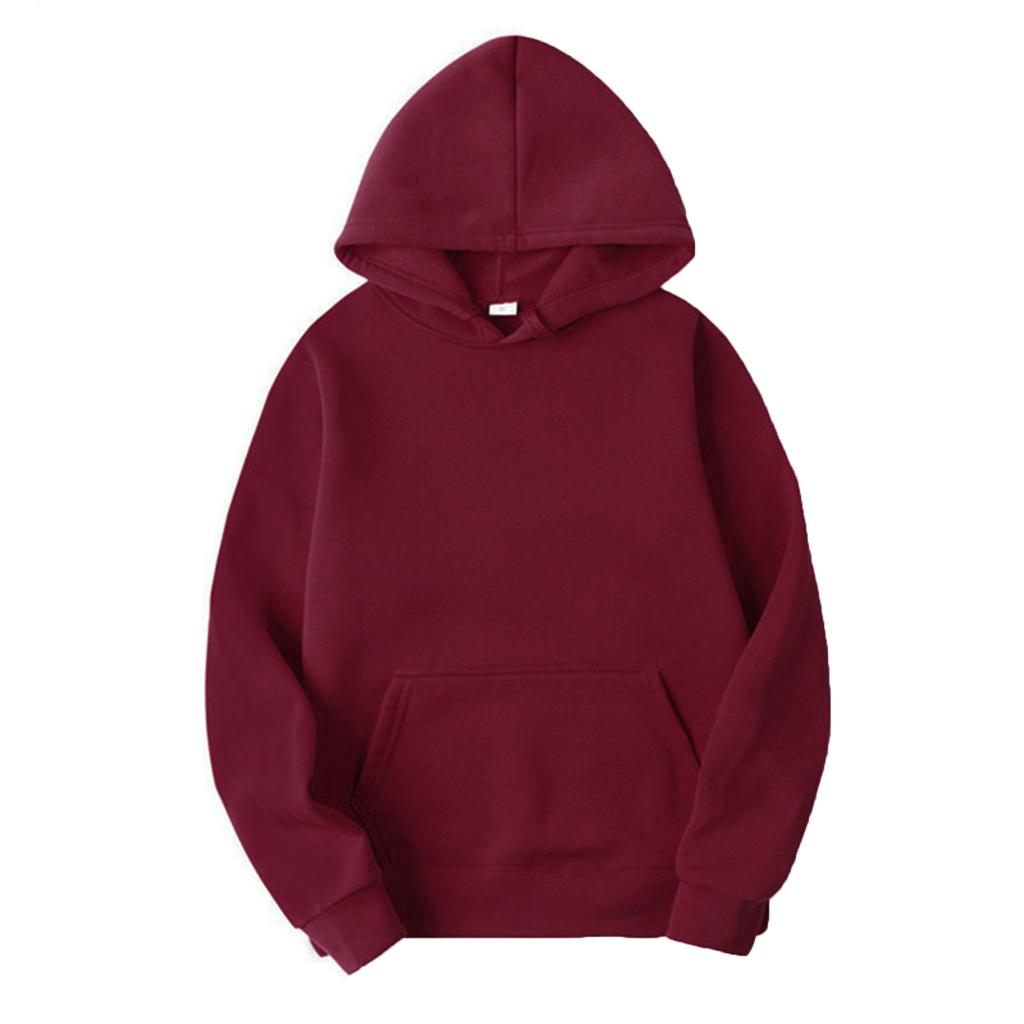 Women Mens Solid Color Drawstring Hooded Sweatshirt Pullover Hoodies Causal Long Sleeve Top Undershirt
