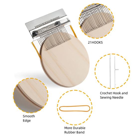 Мини-ткацкий станок с 10/12/14/21/28/42 иглами, портативный небольшой ручной ткацкий станок для штопки, деревянный игрушечный ткацкий станок для починки джинсов, носков и одежды