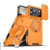 Бронированный противоударный чехол-подставка с магнитным кольцом для iPhone 17Air 17Pro 17 Pro Max, оранжевый, с защитной крышкой-клапаном для камеры