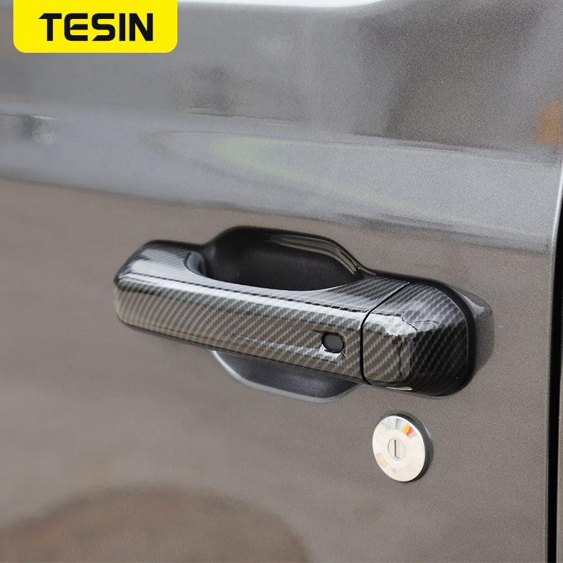 TESIN For Jeep Wrangler JL 2018+ Car Exterior Side Door Handle Tailgate Handle Decoration Cover Stickers For Jeep Wrangler
