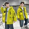 Boys' 2025 Quilted Hooded Windbreaker Jacket: Stylish Autumn/Winter Casual Top for Big Boys