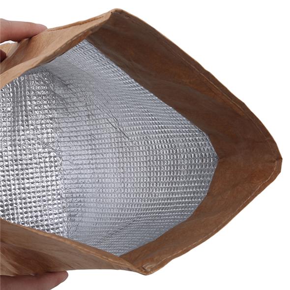 Складная многоразовая сумка для еды, большая вместимость, сумка для ланча, водонепроницаемый изоляционный мешок из крафт-бумаги