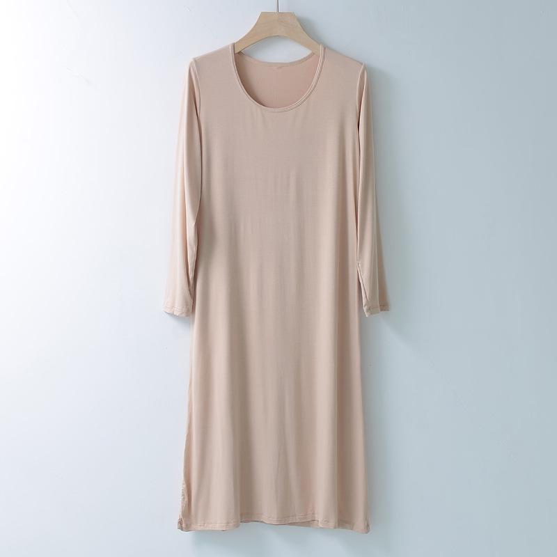 Женская ночная рубашка из модала с длинными рукавами – свободная, тонкая, идеальная для весенних и летних пижам