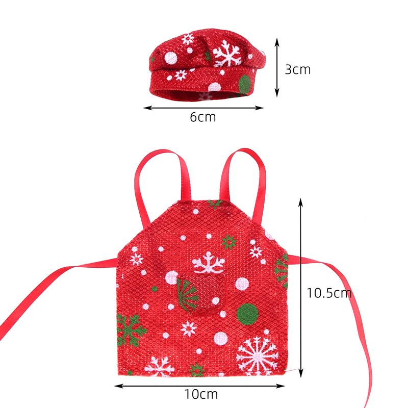 Миниатюрный наряд пекаря, фартук, поварские колпаки, детский игрушечный кукольный домик, рождественский эльф, набор аксессуаров для куклы, миниатюрная реквизитная модель для сцены