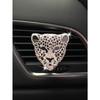 Зажим для воздуховода автомобиля с декором из стразов и леопардовым дизайном