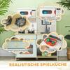 Pretend Play Kitchen, Kids Kitchen Playset with Light & Sound Stove, Turning Knobs, Cooking Accessories