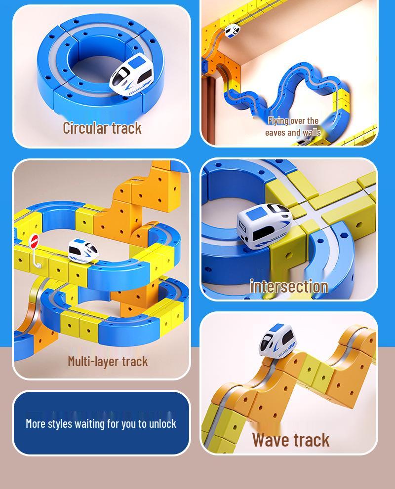 Kids' Magnetic High-Speed Rail Train Track DIY Assembly Toy