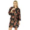 Women Floral Black Robe Short Cotton Getting Ready Bridesmaid Robes