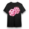 Women's Plus Size T-shirt With Geometric Love Dice Graphic 100% Cotton Tee USA