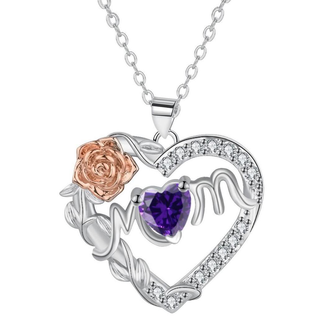 Модное колье на День матери Сердце Роза Цепочка на ключицу