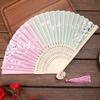 1 шт.-Винтажный шелковый складной веер Китайское японское искусство и ремесла Подарок Домашние украшения Танцевальный ручной веер Бамбуковый декор для комнаты Деревянные веера