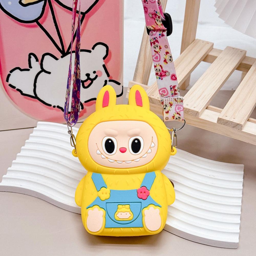 Популярная детская сумка для перекусов Labobo, мягкий силиконовый кошелек среднего размера, милый мультяшный стиль Bubble Mart, карман для монет, для детей, праздничный сюрприз