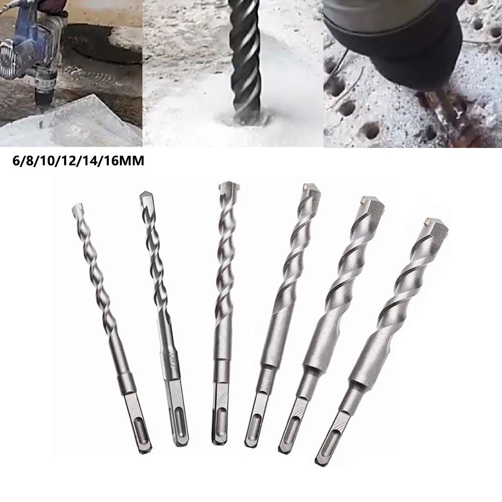Flat Tip 2 Cutter Drill Bit Rotary Spare Parts Square Shank 150mm Masonry Replacement Accessories HRC45 To HRC48