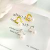 Sweet Hollow Love Pearl Earrings for Women with Light Luxury Temperament Exquisite Earrings