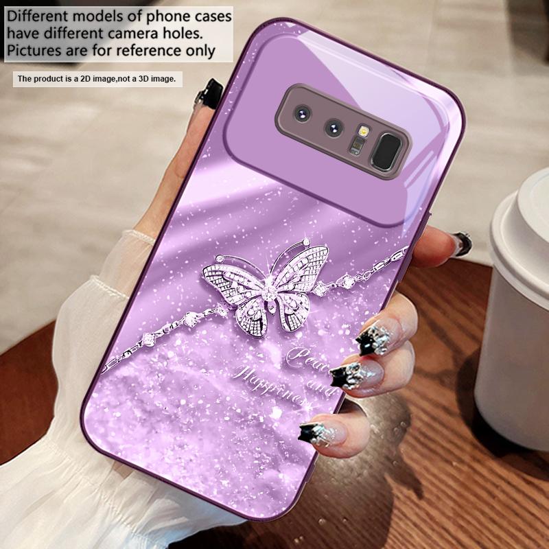 Элегантная синяя бабочка Для Samsung M02 12 Note 8 9 10 20 A 01 A02 A03 Core 04 05 06 10 12 13 14 15 A16 стекло Ультра чехол для телефона