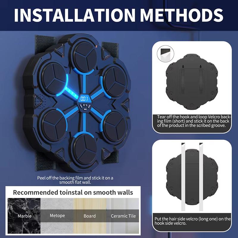Музыкальный боксерский тренажер Bluetooth Музыкальный боксерский тренажер для взрослых детей Настенный Умная музыкальная боксерская игра Боксерское оборудование