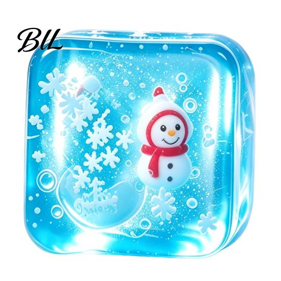Hand Therapy Squeeze Balls Christmas Clear Cube Toy, Santa Claus Stress for Anxiety Relief Sensory Toys Reduction, Relaxation Ball Xmas Gift Toy