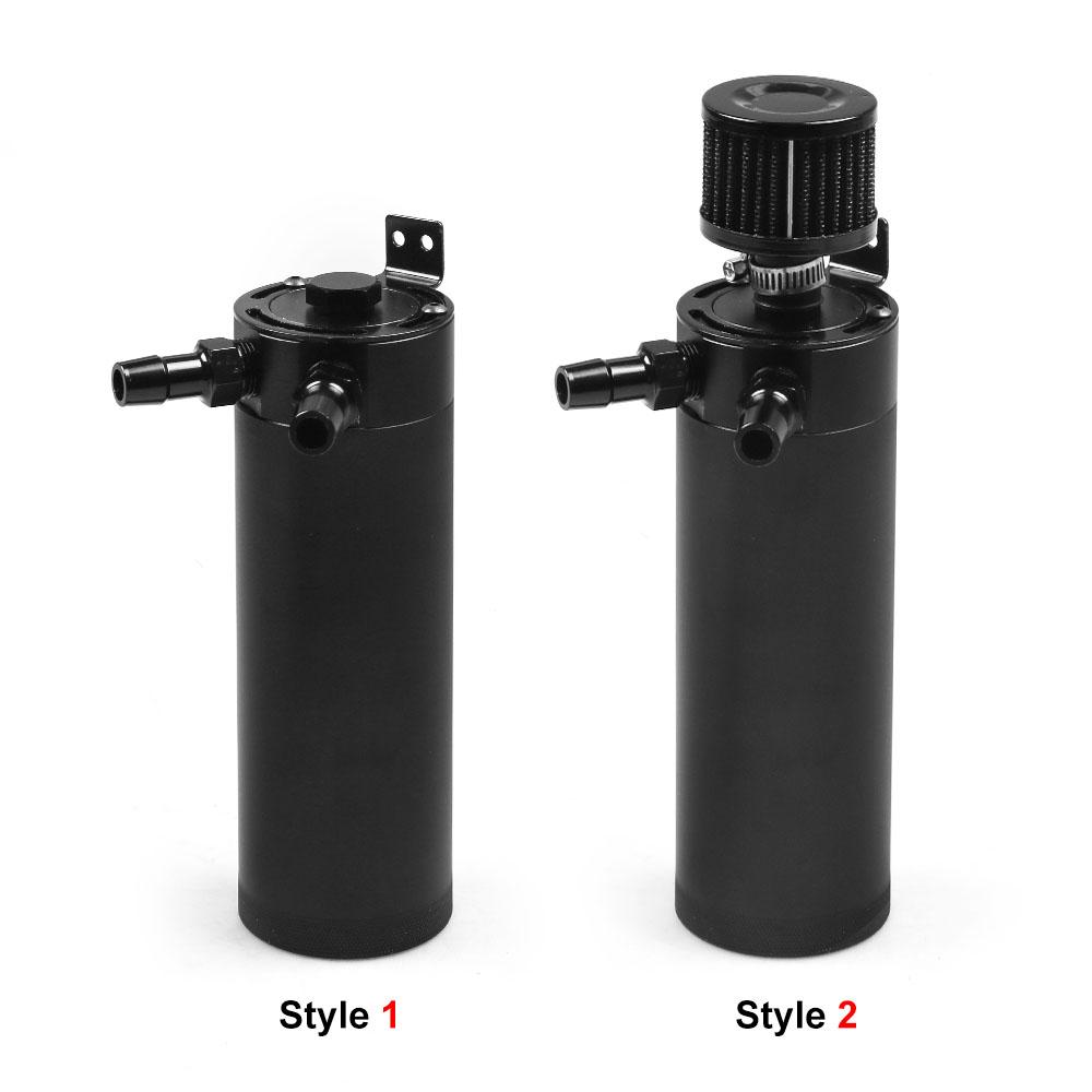 Универсальный алюминиевый заготовка с перегородками 2-портовый новый длинный маслоуловитель с фильтром сапуна мини-масляный сепаратор двигателя