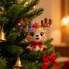 Деревянное рождественское украшение «Олень Юшэн» Милый мультяшный олень Украшение на елку Ручная работа Праздничный подвесной декор для Рождества Домашняя вечеринка
