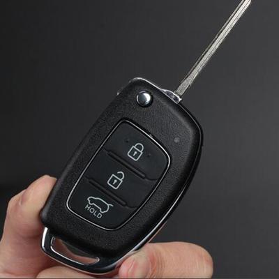 Для Hyundai 3-кнопочный складной корпус автомобильного ключа с серебряной металлической кромкой
