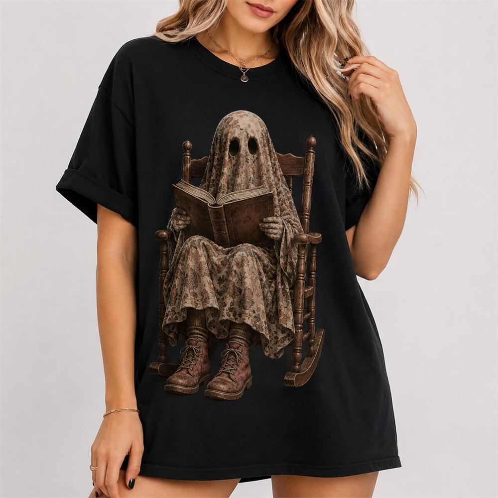 Hip Hop Style 3d Print Ghost Pattern Tshirt Women And Men Fashion Trend Floral Short Sleeve T Shirts Halloween Ootd Harajuku