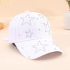 Fashion hot diamond sun hat pentagram women's cap ins tide show face small baseball cap spring and autumn sun protection hat