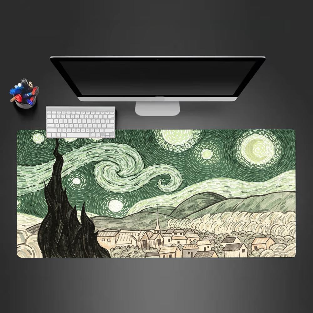 Swirl Night Sky Mouse Pad Xxl Computer Accessories Office Game Table Mats AntiSlip Gaming Keyboard Mousepad Desk Pads 50x100