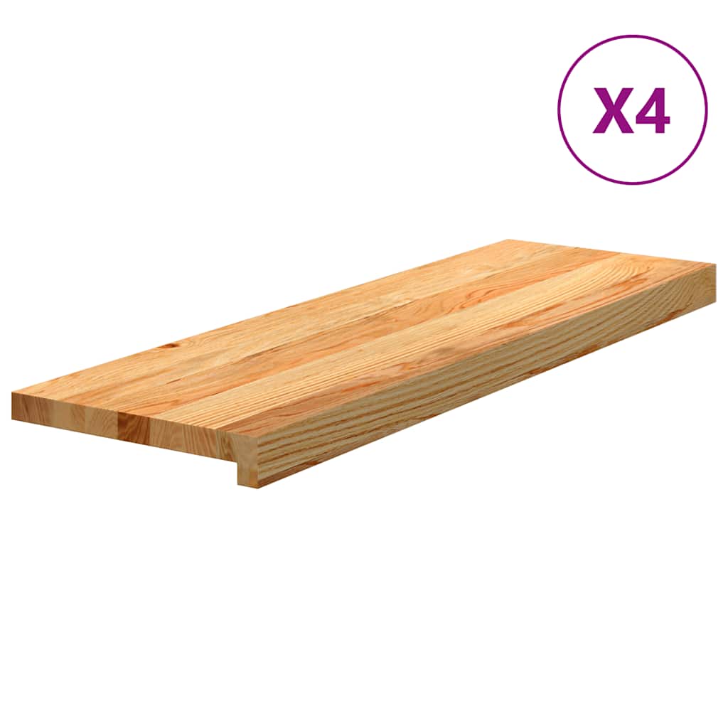 Vidaxl Stopnie Schodowe, 4 Szt. Brązowe 80X30X2Cm Lite Drewno Dębowe