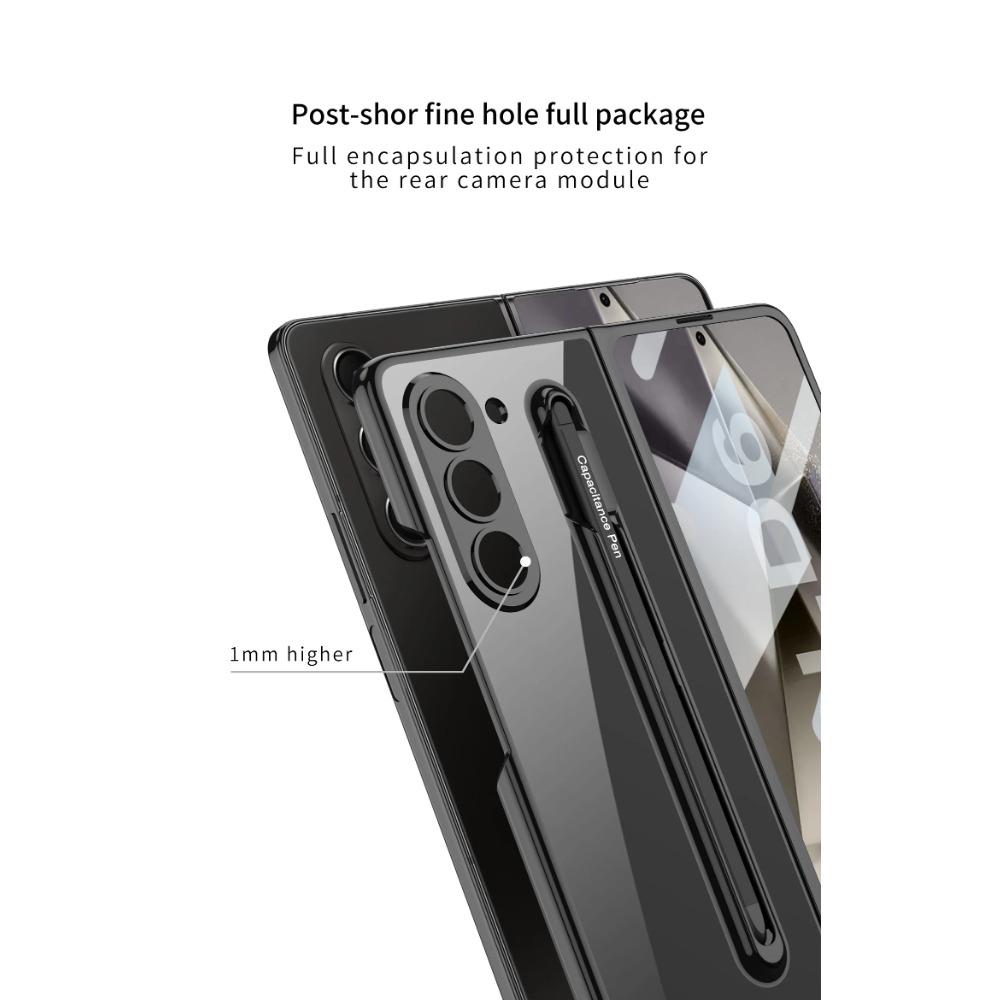 Прозрачный гальванизированный каркас Жесткий ПК чехол для телефона Samsung Galaxy Z Fold 6 5 Чехол противоударный с защитой экрана стилусом