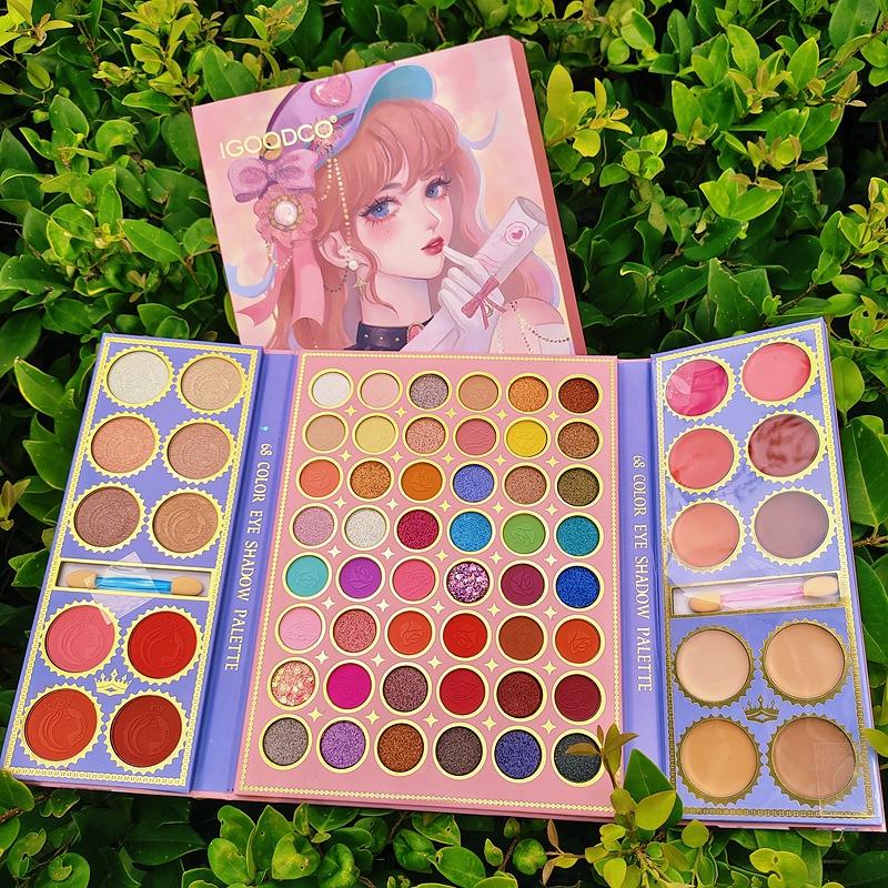 68-цветная палитра теней для век, палитра для макияжа, палитра для сценического макияжа COS