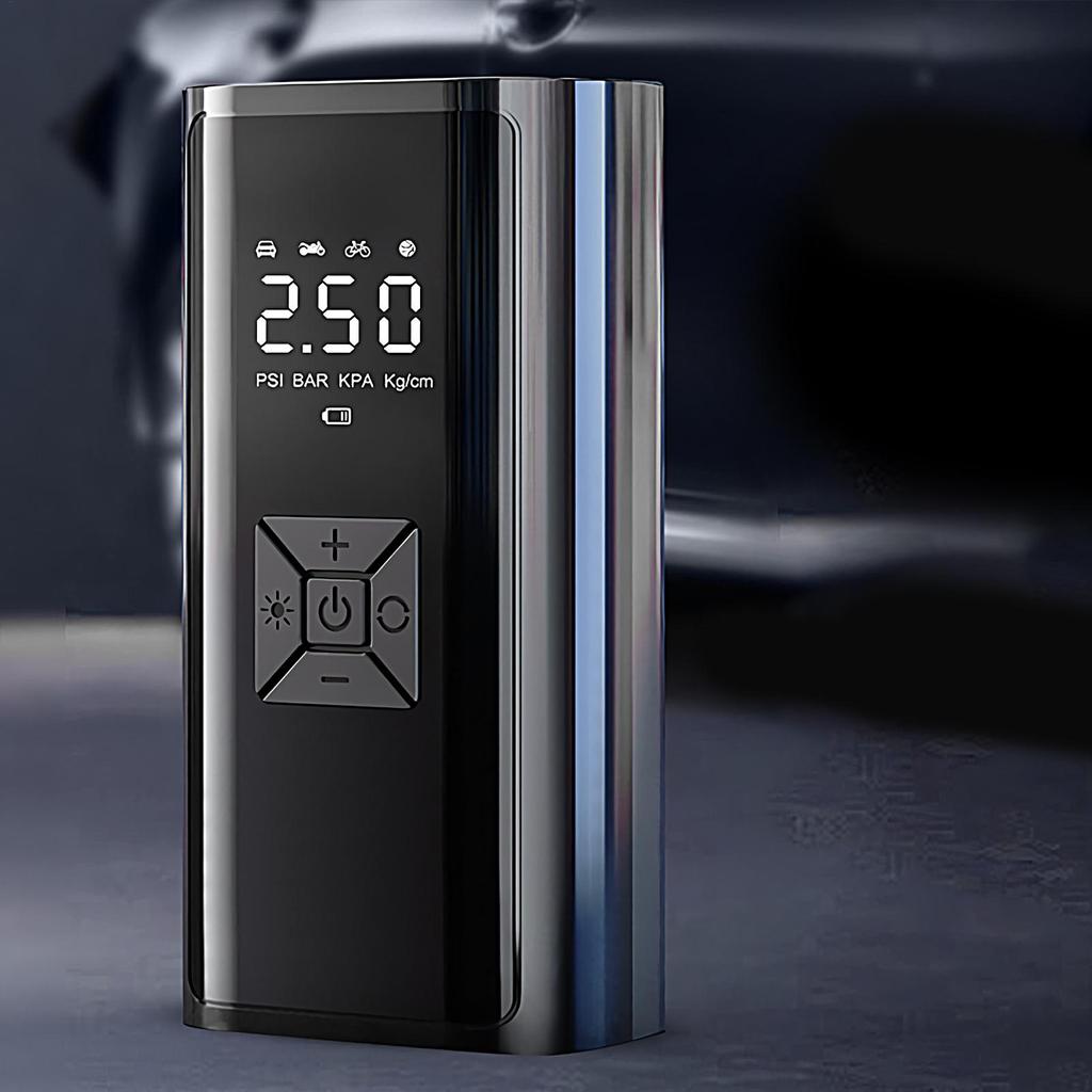Портативный воздушный компрессор для накачивания шин, портативный умный воздушный насос, беспроводной насос для накачивания шин с цифровым дисплеем для кемпинга, дома